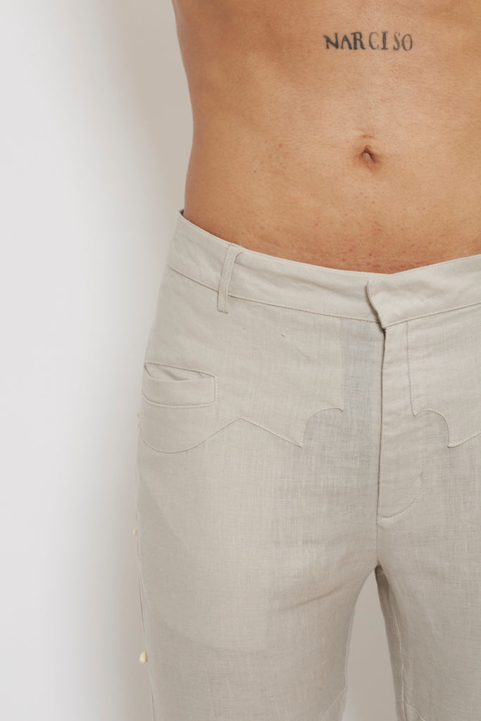 Vato Raro: Khaki Melange Linen Pants